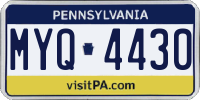 PA license plate MYQ4430