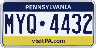 PA license plate MYQ4432