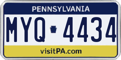 PA license plate MYQ4434