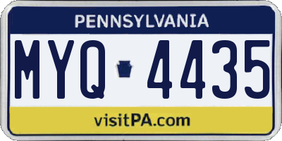 PA license plate MYQ4435