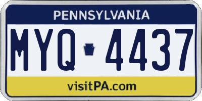 PA license plate MYQ4437