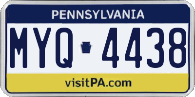PA license plate MYQ4438