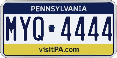 PA license plate MYQ4444