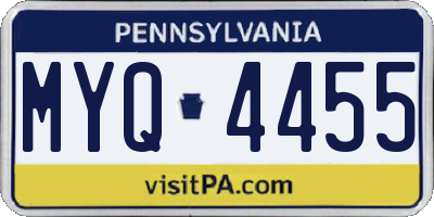 PA license plate MYQ4455