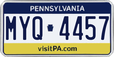 PA license plate MYQ4457