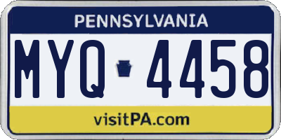 PA license plate MYQ4458