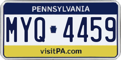 PA license plate MYQ4459