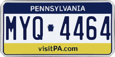 PA license plate MYQ4464