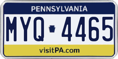 PA license plate MYQ4465