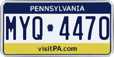 PA license plate MYQ4470