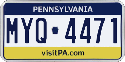 PA license plate MYQ4471