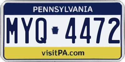 PA license plate MYQ4472