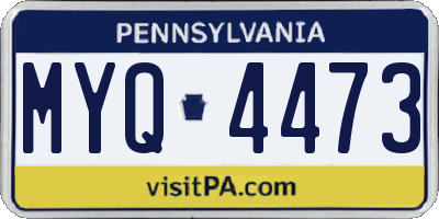 PA license plate MYQ4473