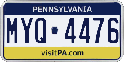 PA license plate MYQ4476