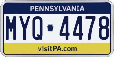 PA license plate MYQ4478