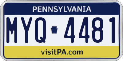 PA license plate MYQ4481