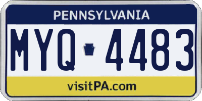 PA license plate MYQ4483
