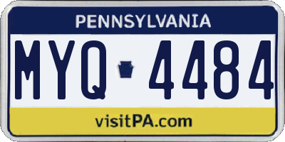 PA license plate MYQ4484