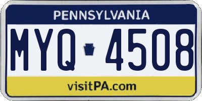 PA license plate MYQ4508