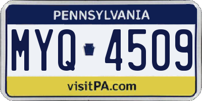 PA license plate MYQ4509