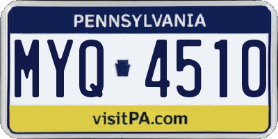 PA license plate MYQ4510