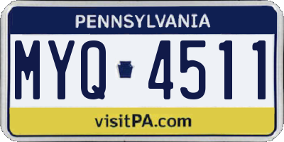 PA license plate MYQ4511