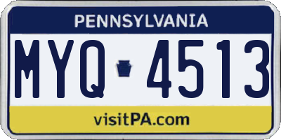 PA license plate MYQ4513