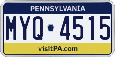 PA license plate MYQ4515