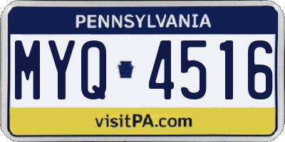 PA license plate MYQ4516
