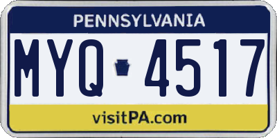 PA license plate MYQ4517