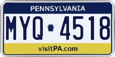 PA license plate MYQ4518