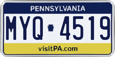 PA license plate MYQ4519