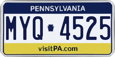 PA license plate MYQ4525