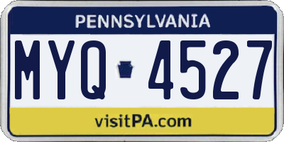 PA license plate MYQ4527