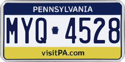 PA license plate MYQ4528
