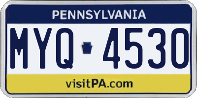 PA license plate MYQ4530