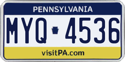 PA license plate MYQ4536
