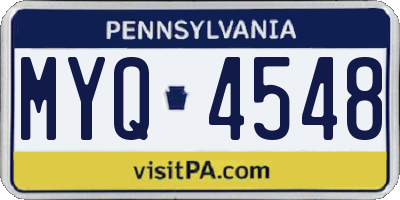 PA license plate MYQ4548