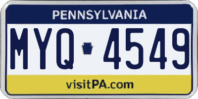 PA license plate MYQ4549