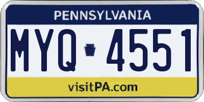 PA license plate MYQ4551