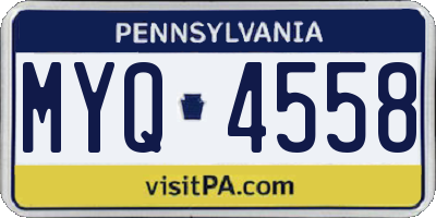 PA license plate MYQ4558