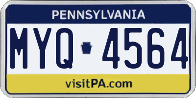PA license plate MYQ4564