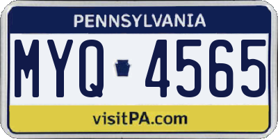 PA license plate MYQ4565