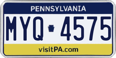 PA license plate MYQ4575