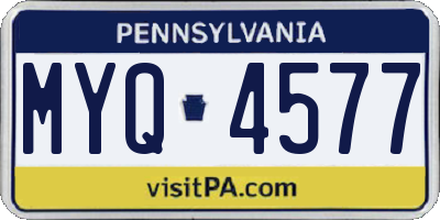 PA license plate MYQ4577