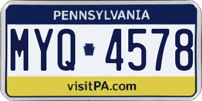 PA license plate MYQ4578