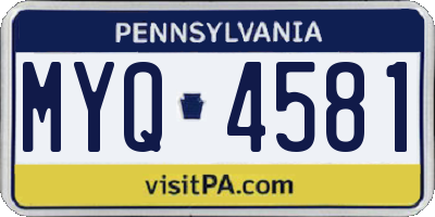 PA license plate MYQ4581