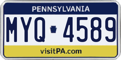 PA license plate MYQ4589