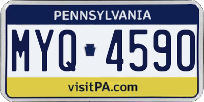 PA license plate MYQ4590