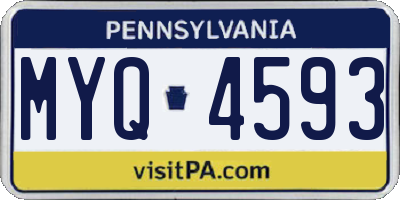 PA license plate MYQ4593